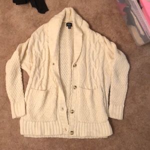 oversized cream cardigan